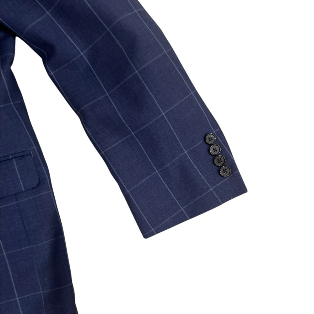 Men’s Lauren Ralph Lauren wool navy blue Windowpane check 2 button Blazer 46L - Picture 4 of 10